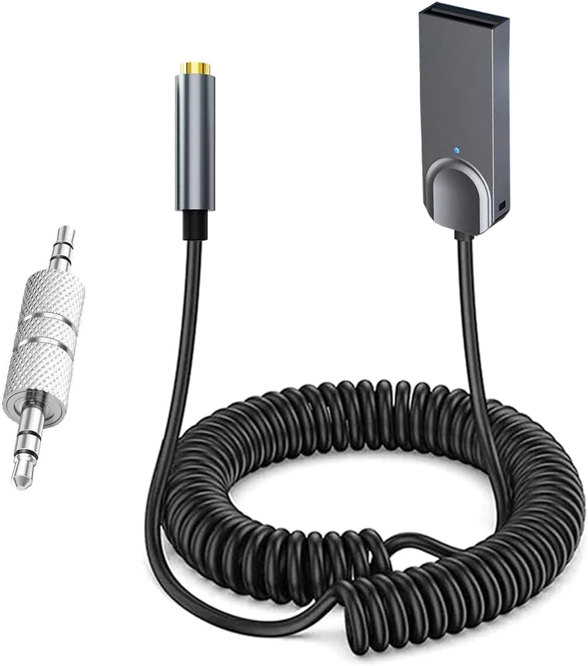 GLOBELEC 5.3 3.5mm Bluetooth to Aux Adapter for Car,USB Female BT Receiver,Aux to Bluetooth Adapter,Compatible