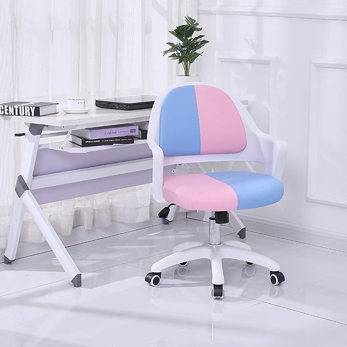 Mlaea Student Bedroom Gaming Chairs Executive Swivel Computer Chair with Backrest Dormitory Hotel Chair Rocking Function 59 * 58 * 84CM(Color:Blue)
