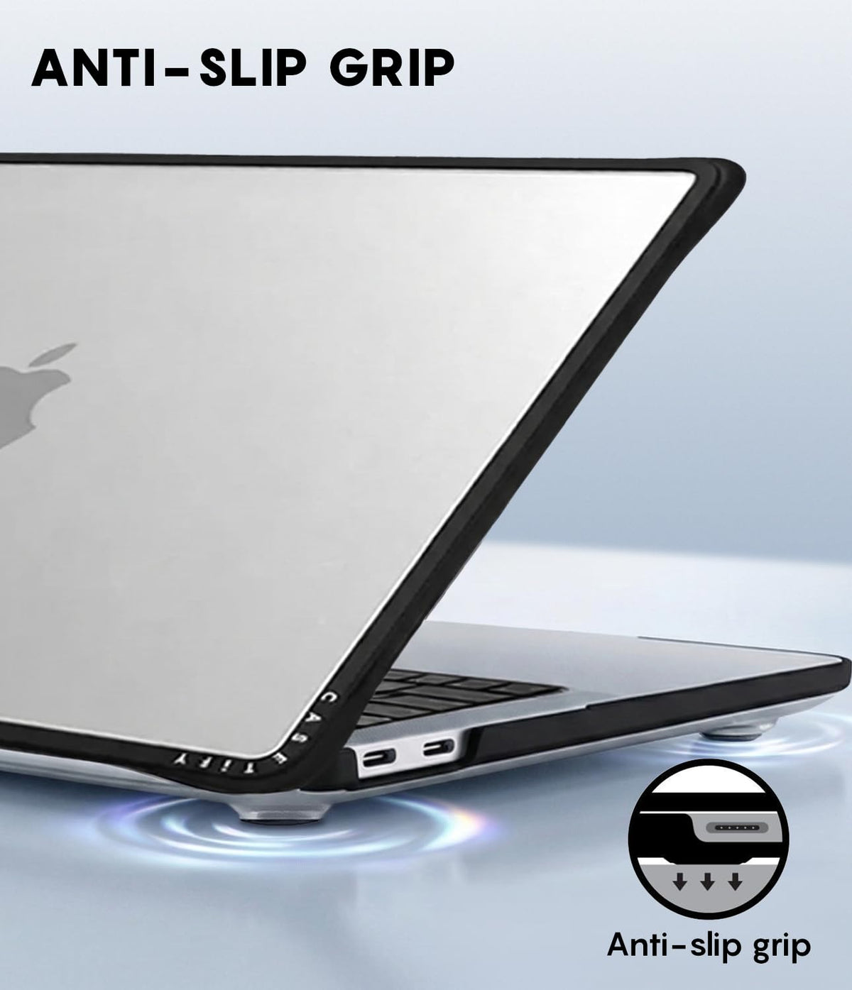 CASETiFY Impact MacBook Air 13" (M1/Intel) Case [Cushioned Impact Corners/Scratch-Resistant/Anti-Slip Grip] - Disco Magic - Clear Black