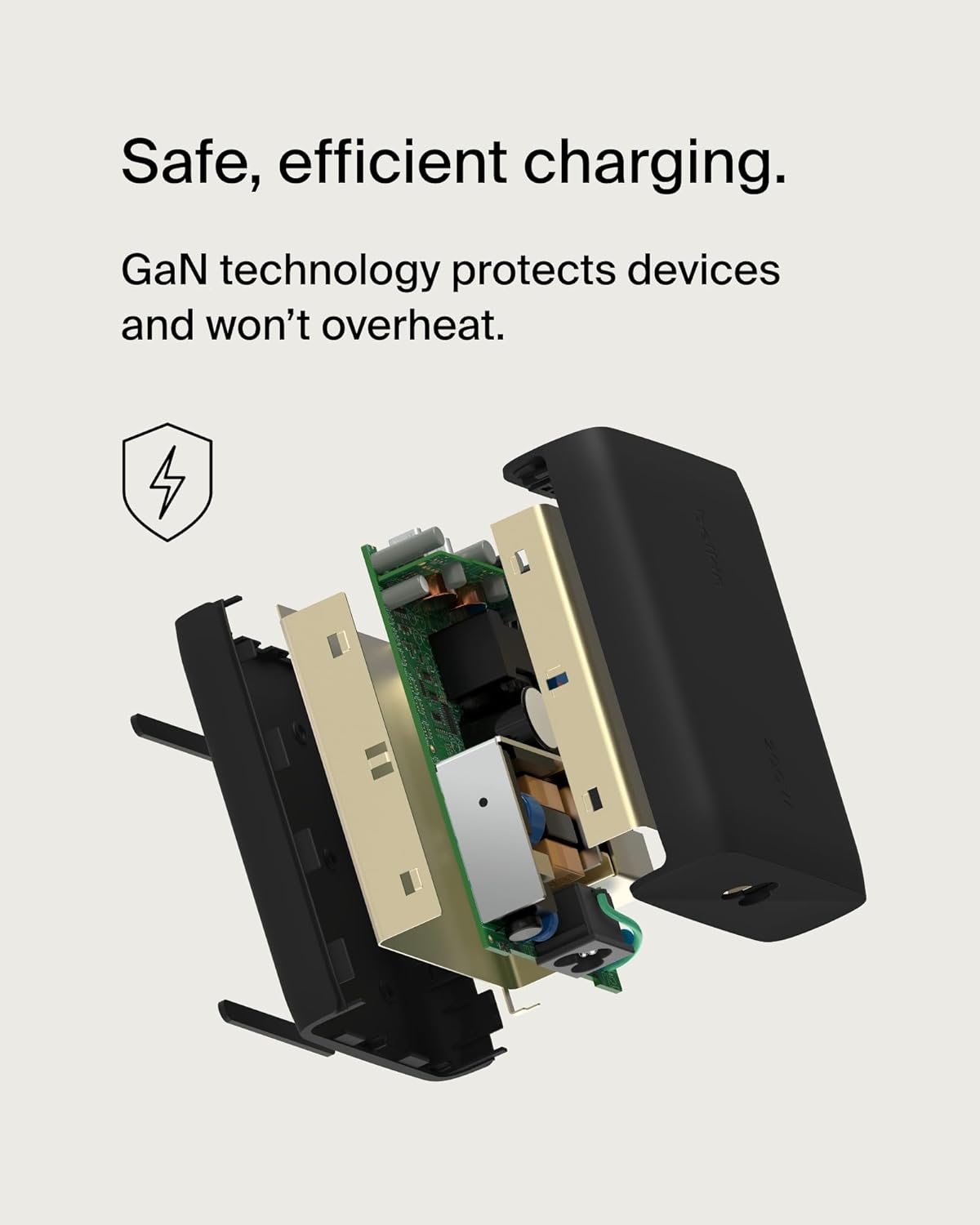 Belkin 4-Port USB C Charger Block, 200W GaN Multi-Port Charger USB-C PD 3.1 Fast Charge + 5ft Power Cord - MacBook, iPhone 16, iPad, Galaxy S25, Google Pixel, Nintendo Switch 2 - Black