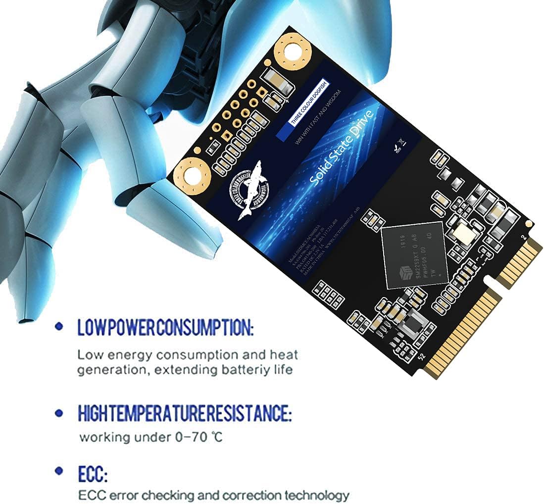 SSD mSATA 512GB Dogfish Internal Solid State Drive High Performance Hard Drive for Desktop Laptop SATA III 6Gb/s Includes SSD 16GB 32GB 60GB 64GB 120GB 128GB 240GB 250GB 480GB 500GB (512GB MSATA)