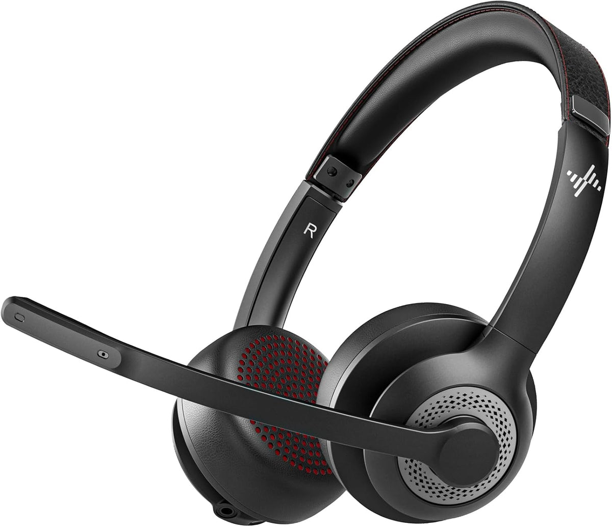 Wireless Headset with AI Noise Cancelling Microphone Bluetooth Headset - Bluetooth V5.2 Headphones with USB Dongle & Mic Mute for Computer/Laptop/PC/iPhone/Android/Cell Phones