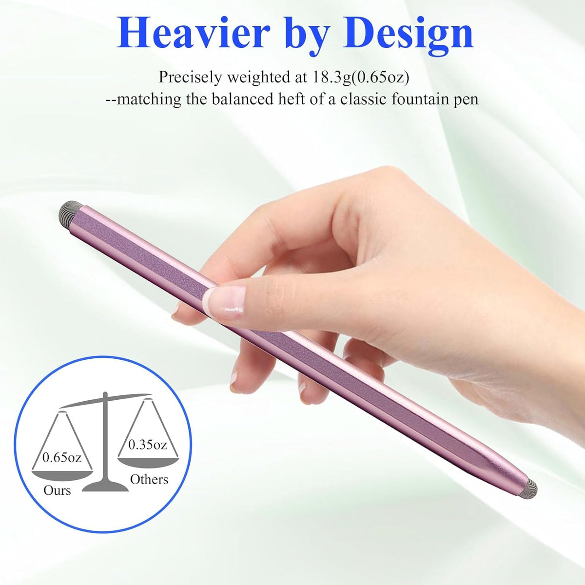 Stylus Pen for Touchscreen with Magnetic, Kenkor 2PCS Tablet Pencil for Apple iPad/iPad Air/Mini/Pro/iPhone/Android/Huawei/Cellphone/Samsung/Galaxy All Universal Touch Screen Devices (Purple/Pink)