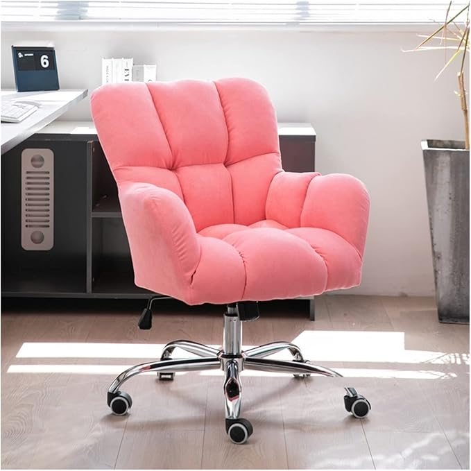 Adjustable Office Computer Chair with Armrest Home Office Chairs Back Armchair Furniture Computer Chair Swivel Game(Pink)