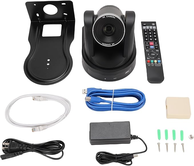 4K PTZ Conference Camera 10X Optical Zoom AI Auto Tracking 4K HD Video Webcam USB3.0 LAN for Business Meeting Lecture Live Streaming (US Plug)