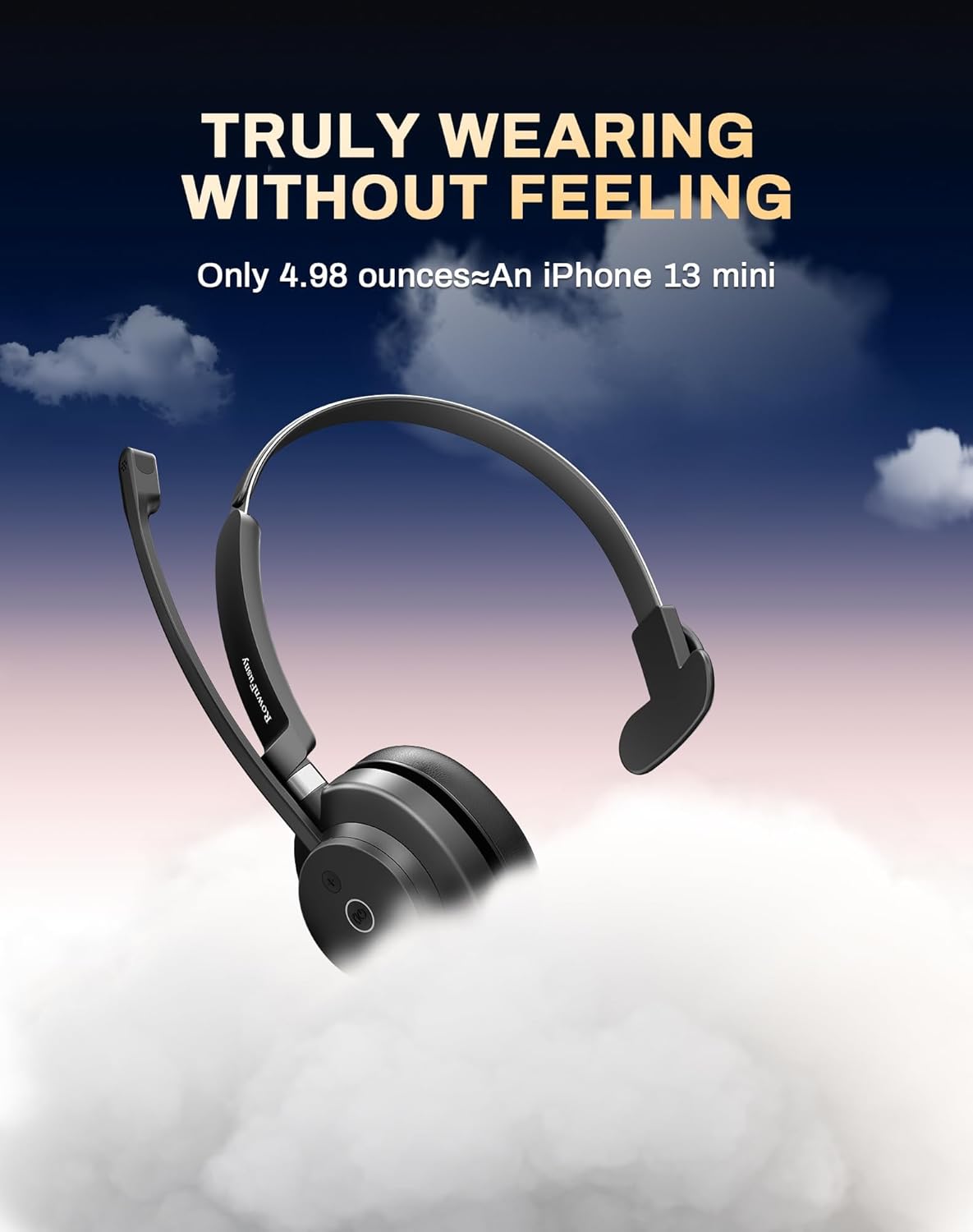 Wireless Headset with Mic for Work,Bluetooth Headphones for PC,Office,Call Center,Computer Headphones with Microphone 2.4Ghz USB Dongle & Bluetooth 5.3,Lightweight & Comfortable for Online Class,Home