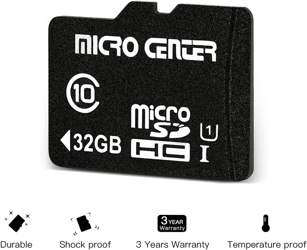 Micro Center 32GB Class 10 MicroSDHC Flash Memory Card with Adapter for Mobile Device Storage Phone, Tablet, Drone & Full HD Video Recording - 80MB/s UHS-I, C10, U1 (5 Pack)