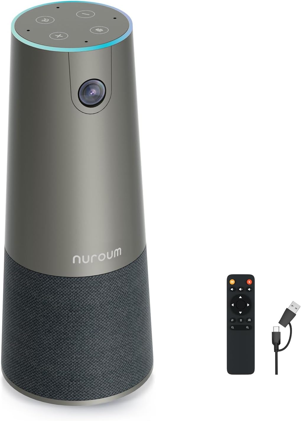 NUROUM C46 4K Video Conference Webcam, 8MP CMOS/AI Auto-Framing/5x Zoom, Conference Room Camera with Noise Cancelling Microphone&Speaker, 16ft Voice Pickup for PC/Laptop Zoom/Teams