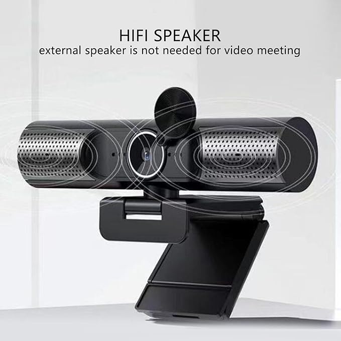 CUIFATI 2K USB Webcam with Mic and Speaker Auto Focusing Streaming Camera 30Fps Computer Camera for Desktop Laptop Video Chat Noise Reduction Plug and Play