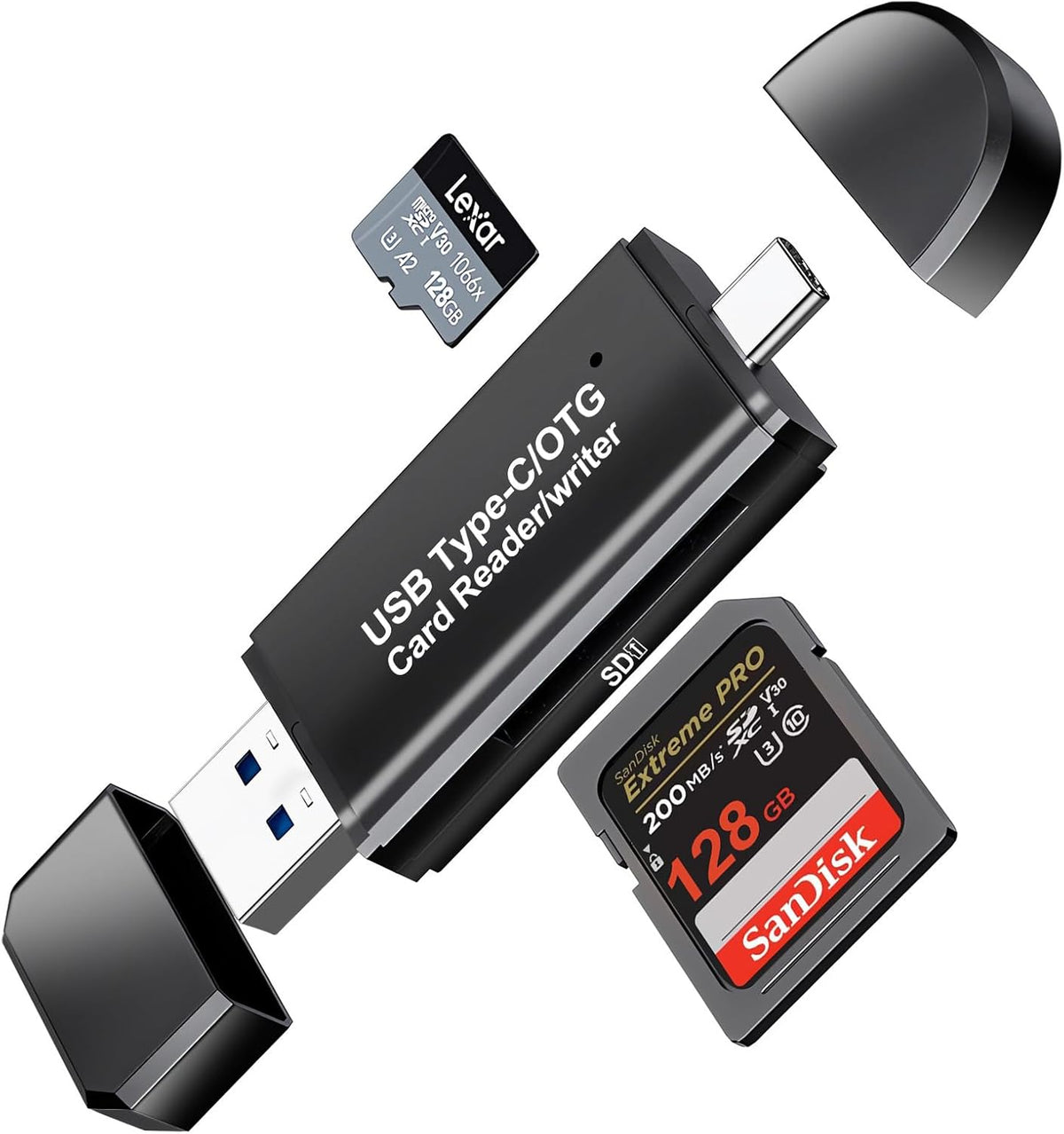 SD Card Reader for Android Photography Accessory Memory Card Reader with TF/SD Dual Slot for Computer, PC, MacBook, iPhone 16/15, iPad Pro, Chromebook, Samsung Galaxy S24/S23/S22/S21/S20, More