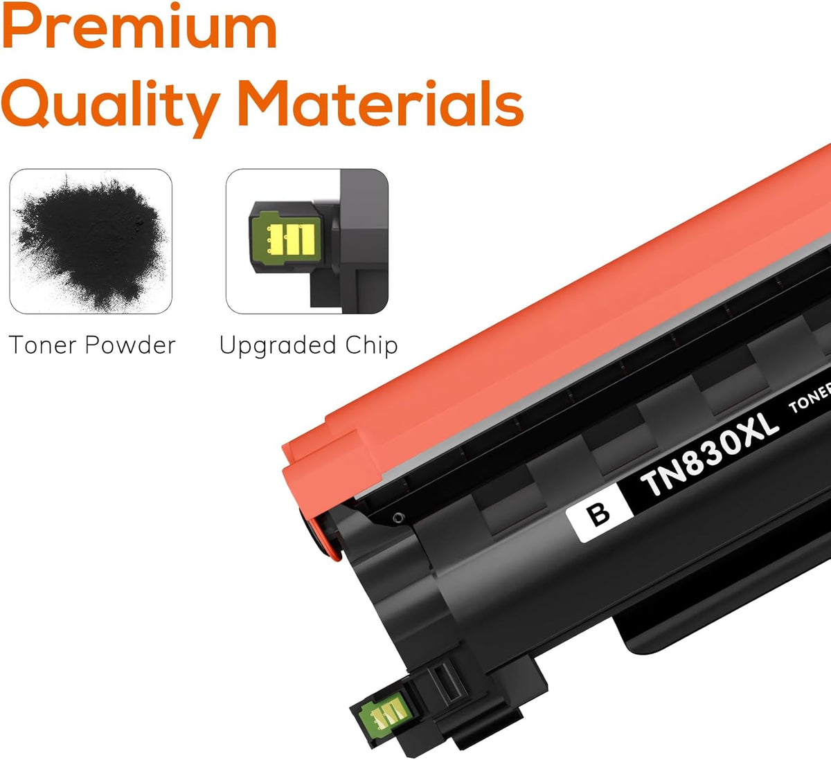 Compatible TN830XL Toner Replacement for Brother TN830XL TN830 XL Toner use with HL-L2460DW HL-L2405W HL-L2400D HL-L2480DW MFC-L2820DW MFC-L2760DW DCP-L2640DW MFC-L2900DW (Black,2 Pack)