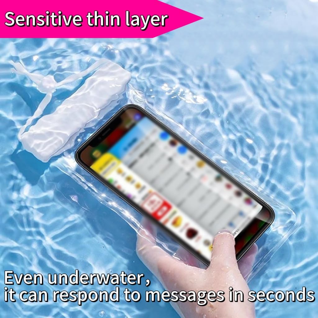 1PCS Waterproof Phone Case - Universal Fit for iPhone 14/13/12 & Android Phones - Submersible Up to 100ft for Kayaking, Fishing, Rain,etc.(Black/White/Pink) (White)