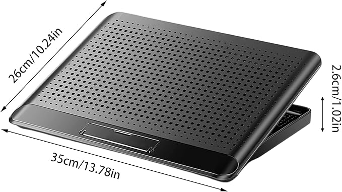 Laptop Cooling Stand - Adjustable Quiet Cooler Riser | Aluminum Alloy Quiet Computer Laptop Cooling Fan | for Desk Keyboard Tablet Book Home Workplace Dorm Apartment