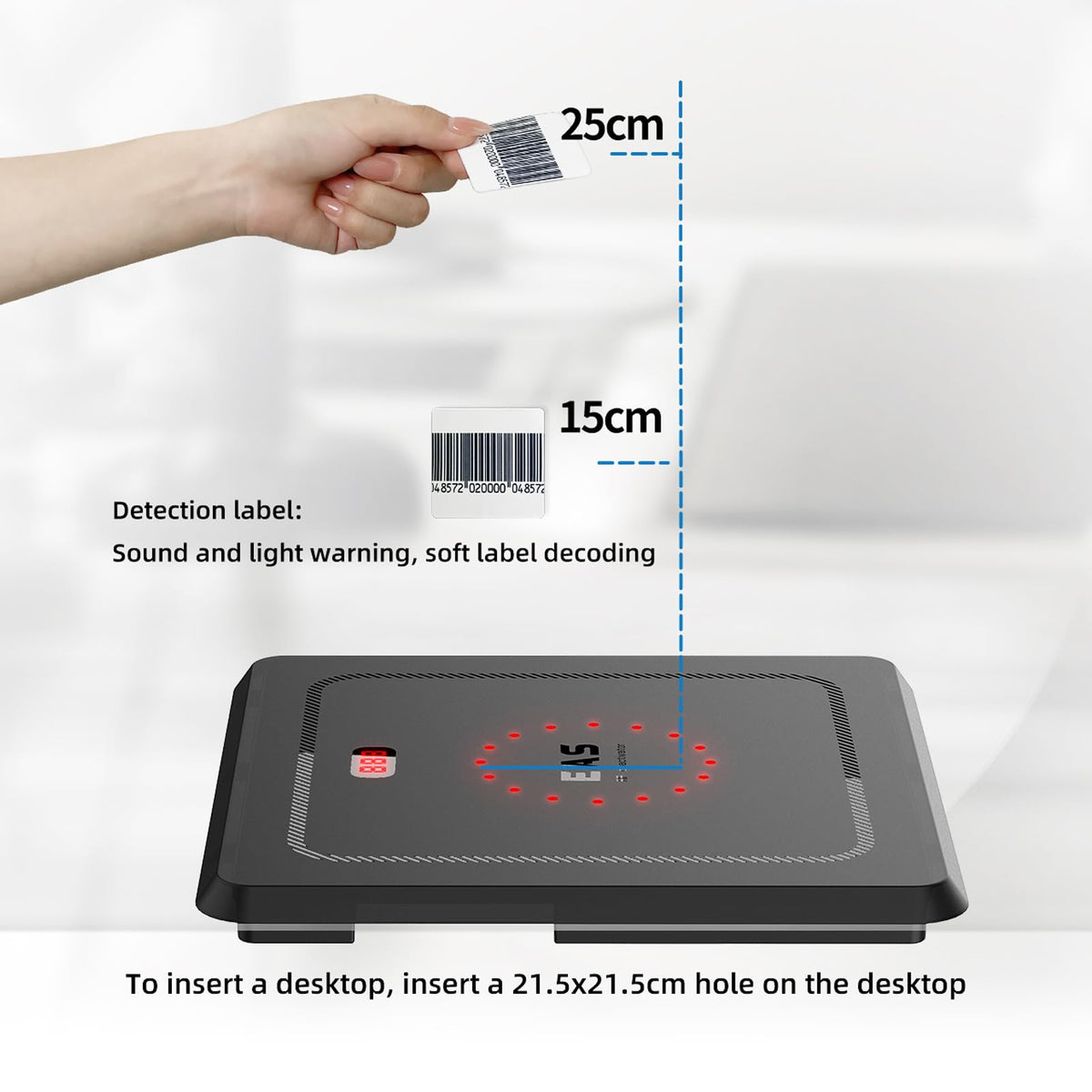 Deactivator Board for 8.2Mhz EAS System Security Sticker Detectors with Sound & Light Indicator and LED Counter ABS Material