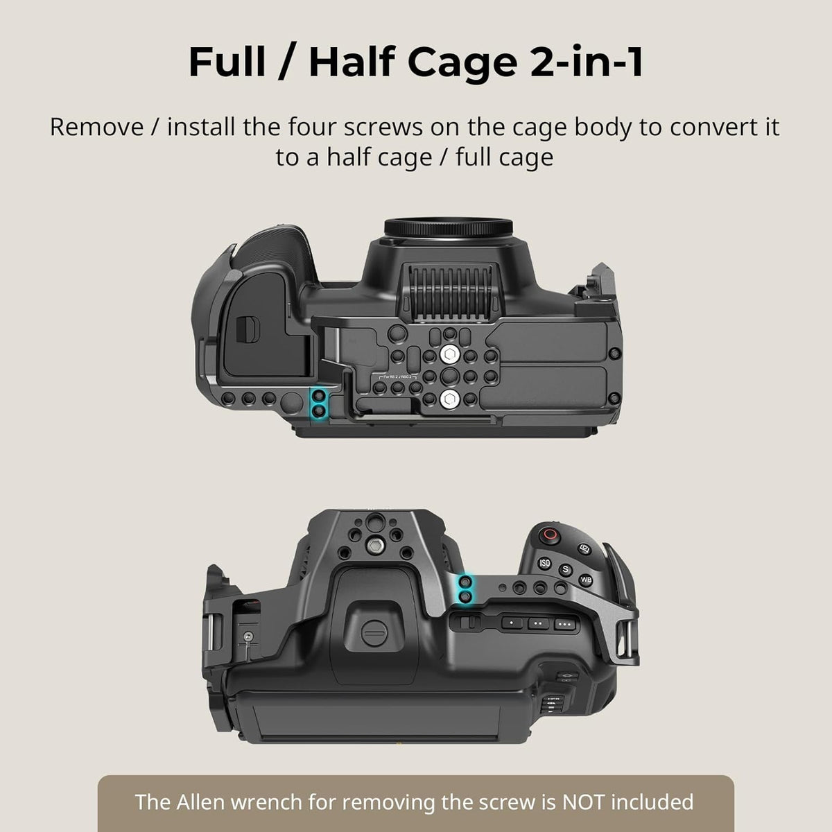 SmallRig Camera Cage Advanced Kit for Blackmagic Design Cinema 6K, Only for BMCC 6K, with Top Handle, Rotating Side Handle, SSD Bracket, Cable Clamp, Lens Mount Adapter, 15mm Rods and Baseplate - 4575