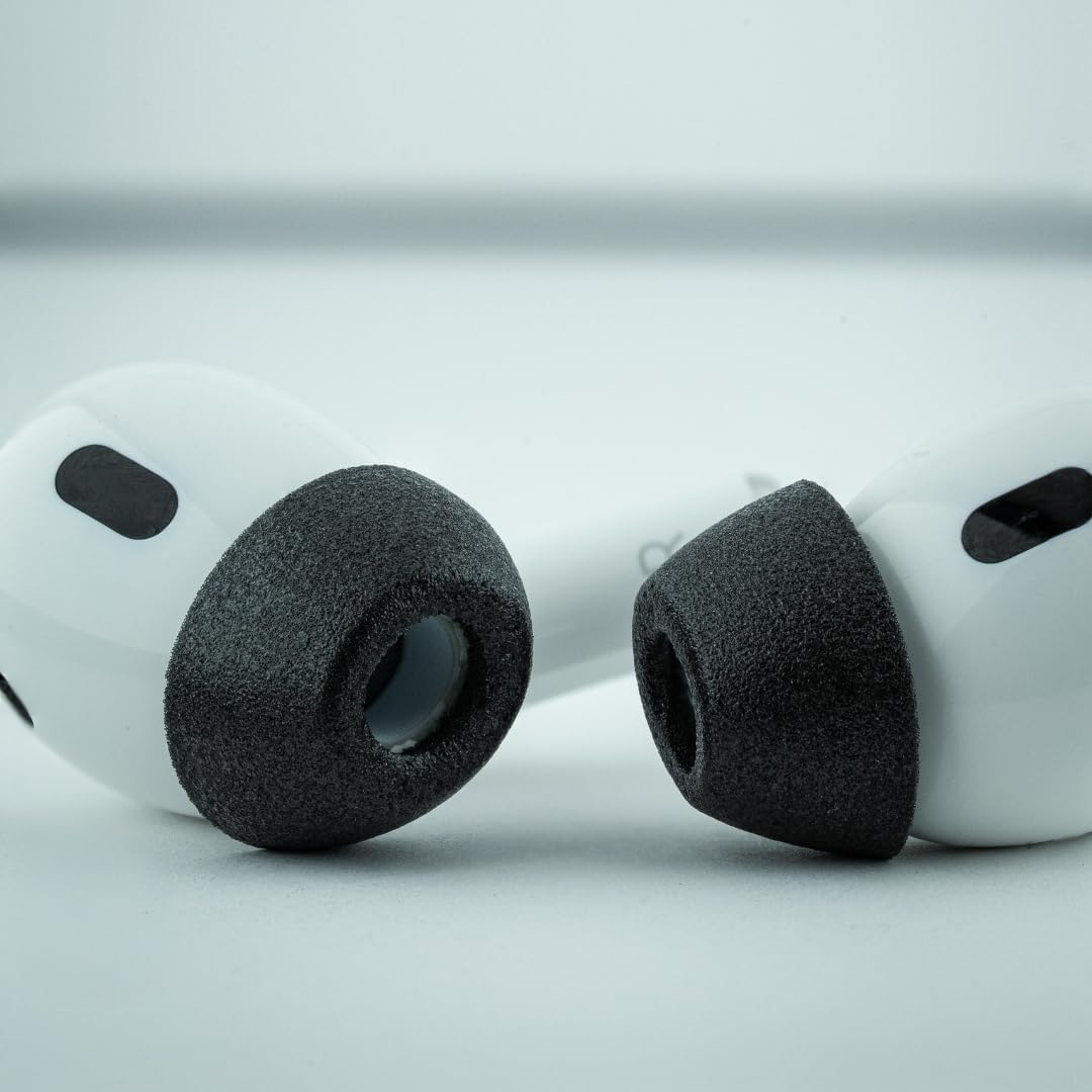 Comply TrueGrip MAX | Premium Memory Foam Replacement Earbud Tips for Apple AirPods Pro 1 & 2 | Long Lasting Comfort, Extreme Durability, Secure Fit, Superior Noise Isolation| Black (Large) (1 Pair)