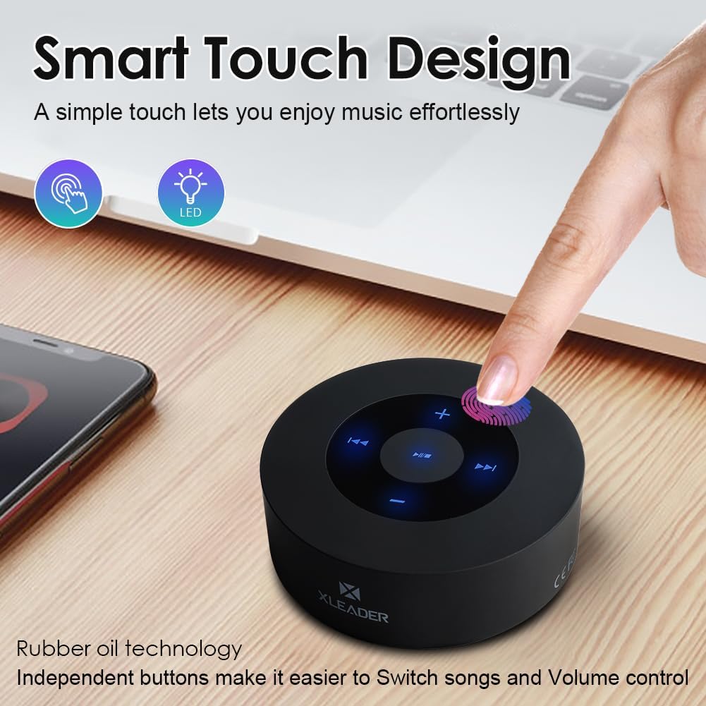 XLEADER Small Bluetooth Speaker (Gift Box Packed) Portable Speakers Bluetooth Wireless with Mic/Micro SD/Aux Input, Touch Design, Deep Bass, 12H Playtime, Mini Speaker for iPhone Laptop PC Office Car