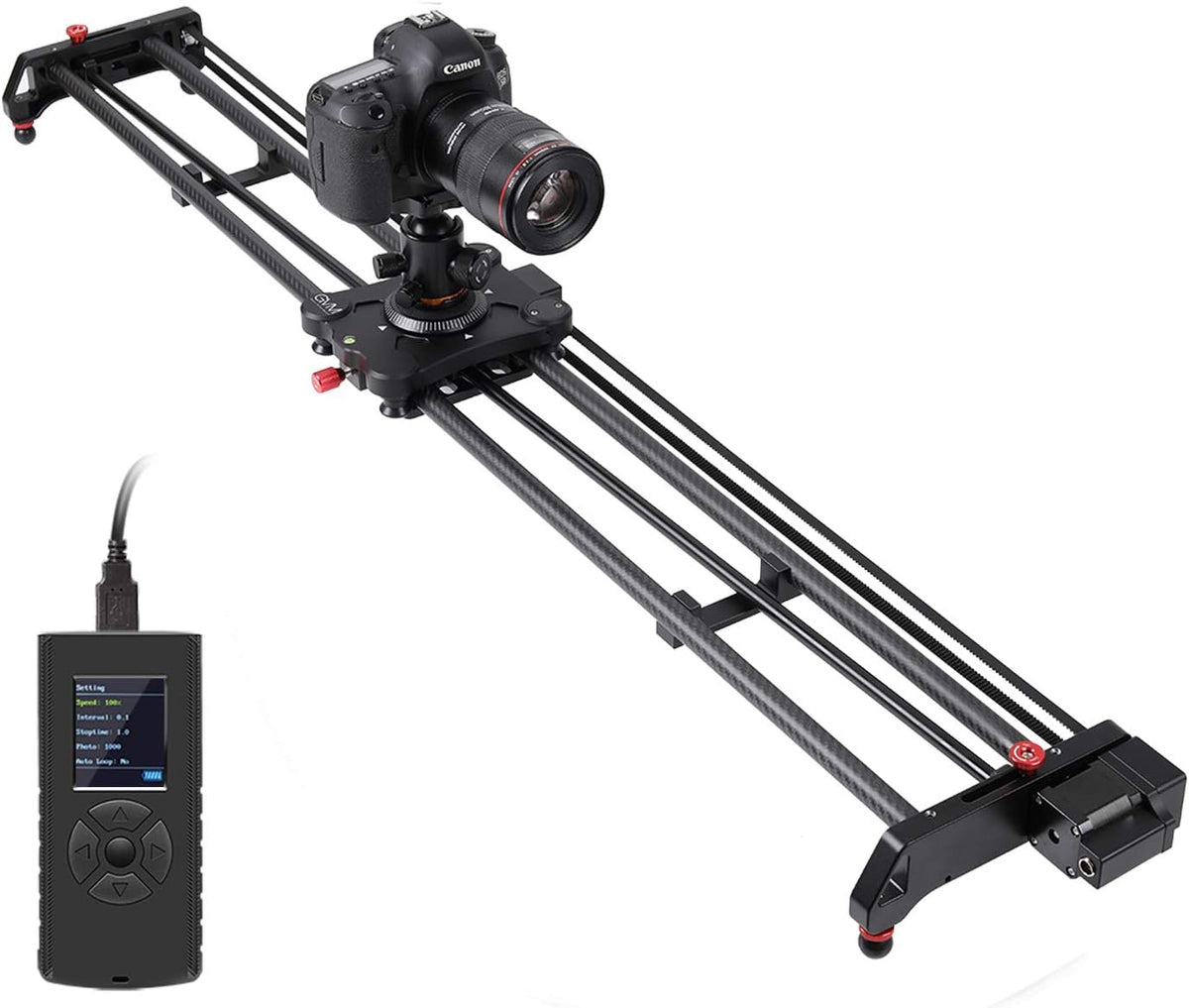 GVM Great Video Maker Camera Motorized Slider,48"/120CM,Automatic Round Trip,Time Lapse,Panoramic Shooting,Video Capture,Slider Smooth and Stable,with Battery