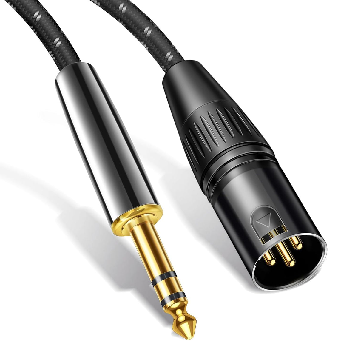 Kumiho XLR Male to 1/4 Inch 6.35mm TRS Stereo Cable Hi-Fi Balanced Bi-Shielded Interconnect Patch Cables for Microphones, Amplifiers, Mixers, Speakers 15FT