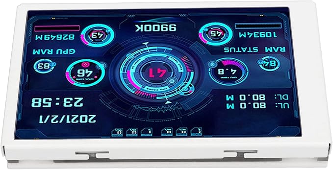 Computer Temp Monitor 320x480 Mini Screen PC Sensor Panel Display for Office (White)