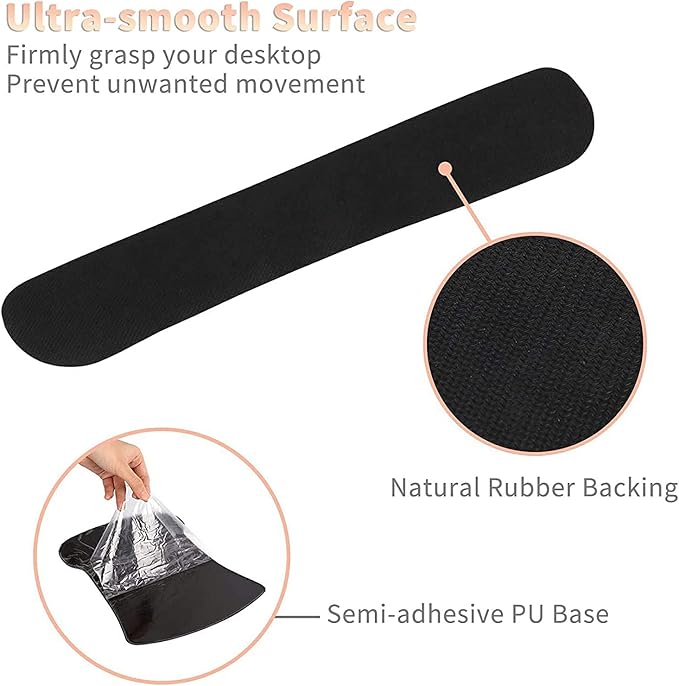 Ergonomic Mouse Pad Wrist Support Gel and Keyboard Wrist Rest Set Stay Positive Work Hard and Make It Happen Pink Glitter Design for Laptop Gaming and OfficeComfortable and Pain Relief + Coaster