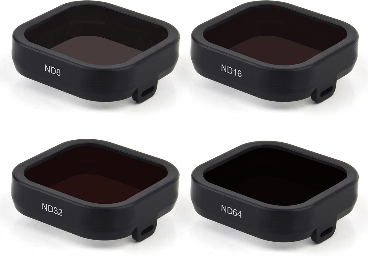 GEPULY 4 Pack ND8 ND16 ND32 ND64 12/11/10/9 Camera Lens Filter for GoPro Hero Black, Neutral Density Lens Filters