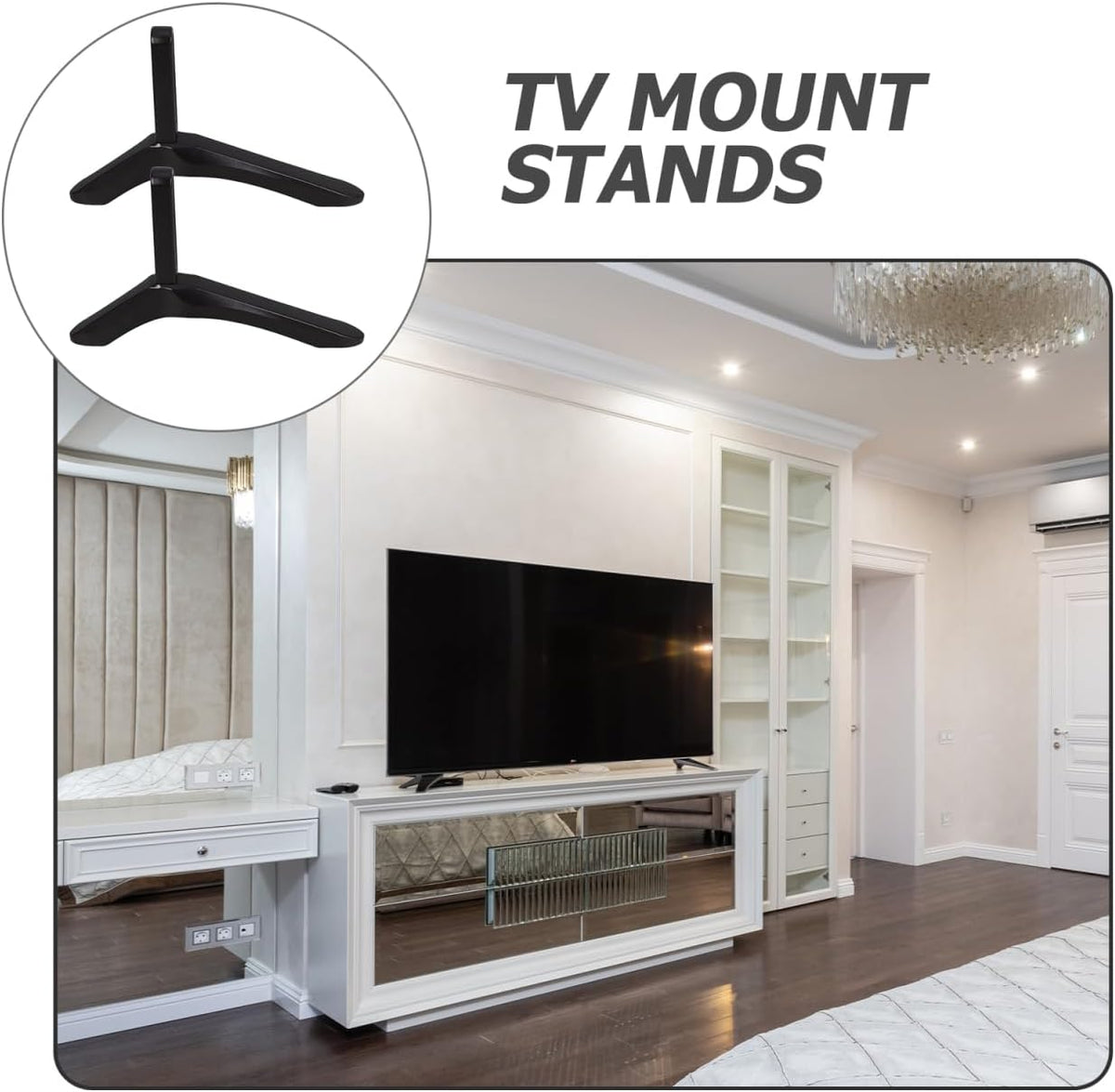 DOITOOL 2 20-55 mm Pcs Universal TV Stand Base Compatible with Samsung TV Legs for Installation Hole Distance