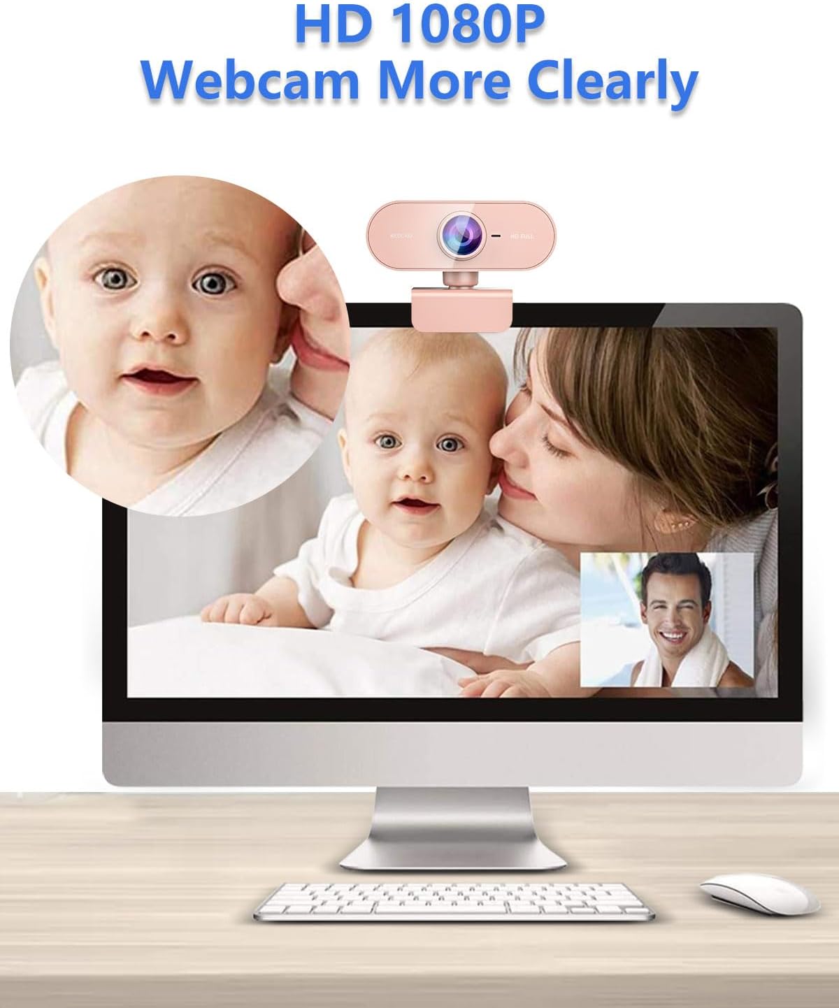 Webcam for PC&1080P HD Web Cam,Webcam with Microphone,Stand for PC/MAC/Laptop/Desktop,Wide Angle Web Cameras for YouTube,Skype,Zoom,Xbox One,Video Calling