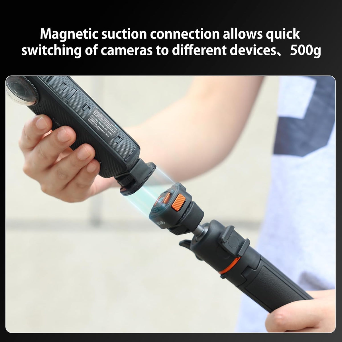 VRIG Magnetic Quick Release Mount Adapter with 1/4" Screw Thread for DJI Osmo Action Pocket3,Insta360 X5/X4/X3,1/4" Screw Hole for Tripod, Monopod
