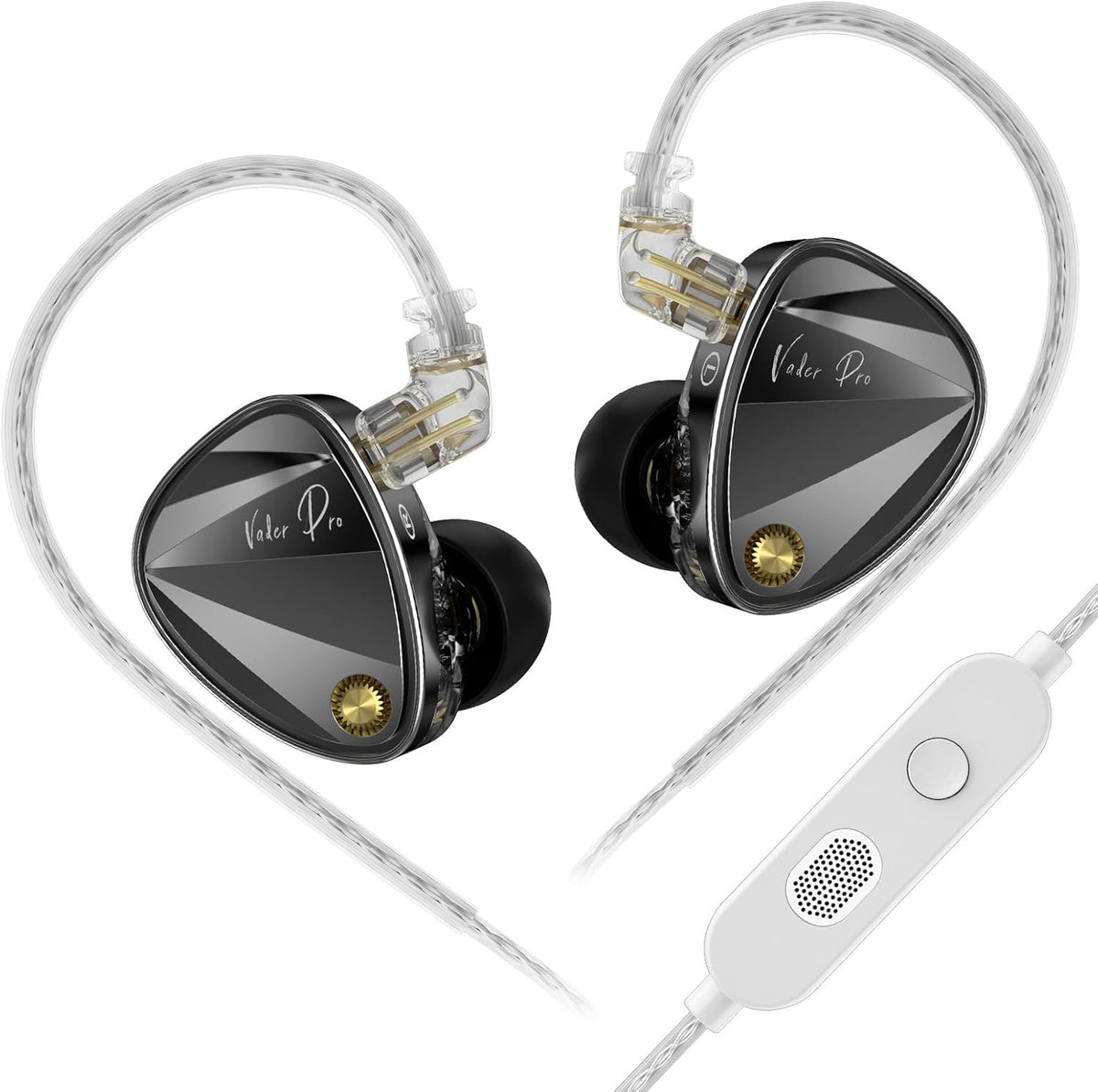 KZ Vader Pro in-Ear Monitors Gaming Earbuds, Triple Dynamic Driver IEM with 4 Tuning Switches, Clarity in All Frequency Stereo Sound Comfortable Noise Isolating Earphones for Stage and Studio (NMic)