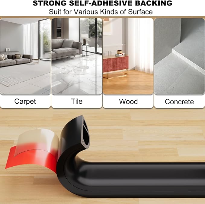 Kneelisa 4FT Side-Open Extension Cord Covers for Wires on Floor,Silicone Power Cable Protector Cord Hider Management Strip,Hide Electric Wire on Carpet,Chord Runner Protective Safety,Black