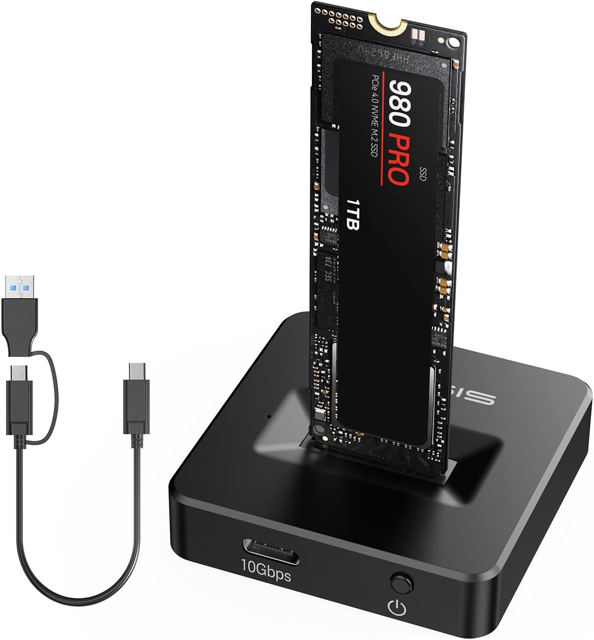 ACASIS NVME SSD Reader Adapter, Aluminium Alloy Housing Fast Heat Dissipation, NVME to USB Docking Station, M.2 SSD to USB Adapter 10Gbps, Support M.2 (M Key) NVMe SSD and (B+M Key) SATA-Based SSD