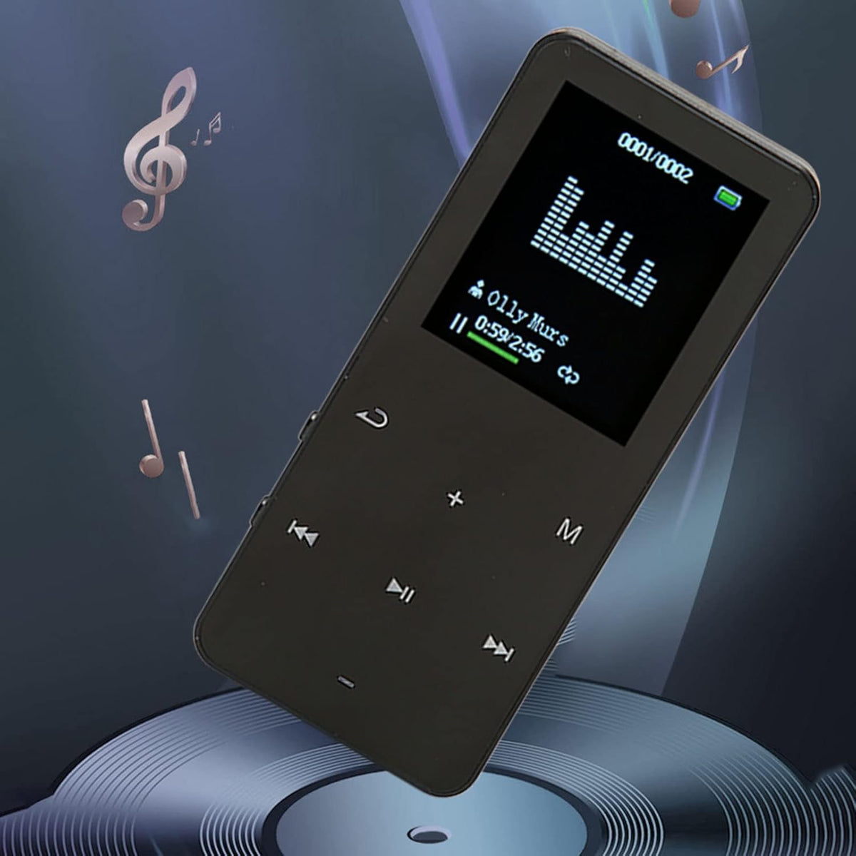8G MP3 Bluetooth,1.8 Inch MP4 Player with Screen Ultra Slim Music Player with Video Play,Noise Reduction Lossless