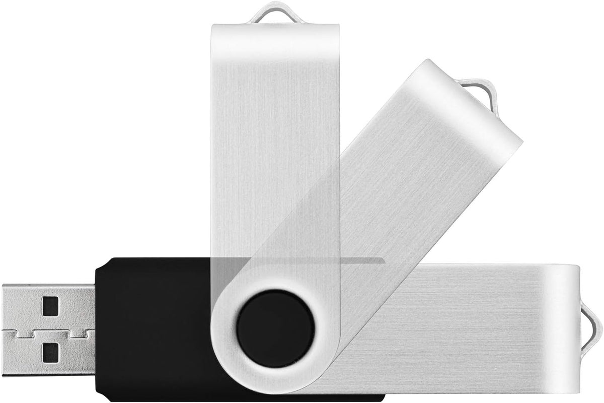KOOTION Wholesale Bulk 50 Pack USB Flash Drive 128MB Flash Drive Thumb Drive Flash Drives Swivel Memory Stick, Black