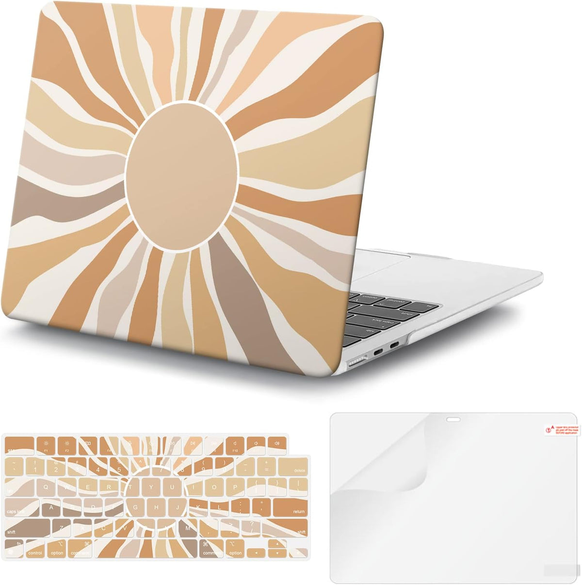 iCasso for MacBook Air 13 inch Case 2025 2024-2022 Release M4 A3240 M3 A3113 A2681 M2 with Liquid Retina Display, Hard Plastic Shell for Mac Air 13.6, TPU Keyboard Cover&Screen Protector, Sunshine