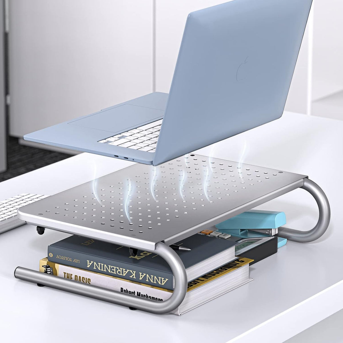 HUANUO Monitor & Laptop Stand - Metal Vented Riser for Screen, Laptops, Printers - Home & Office