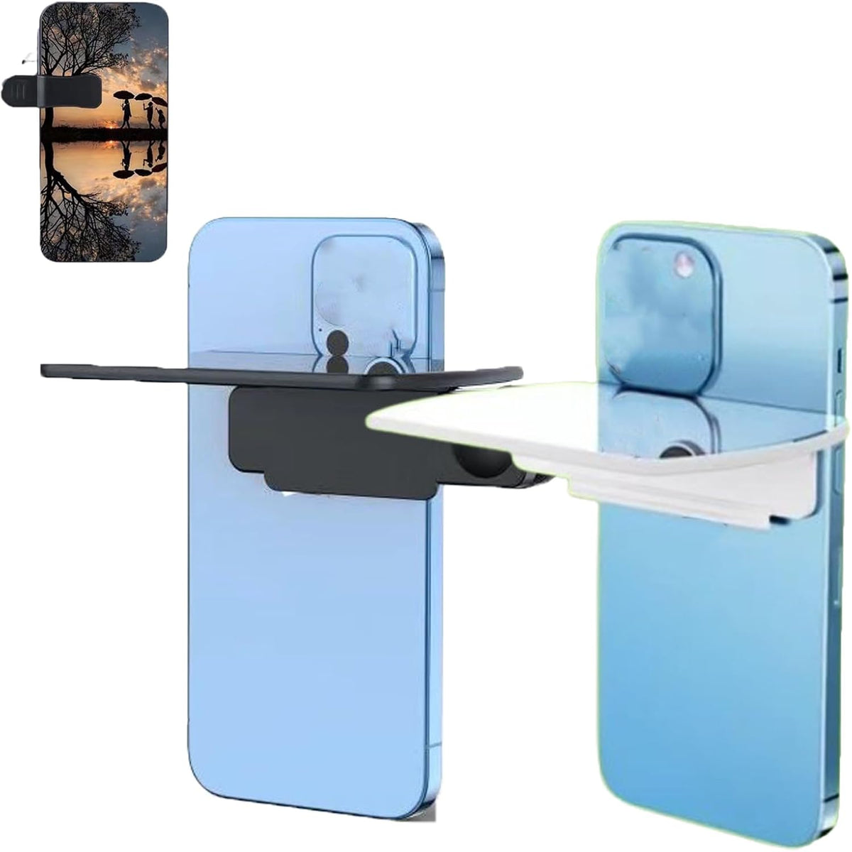 Mirror Effect Lens - Capture Stunning Reflections Instantly, Smartphone Camera Mirror Reflection Clip Kit, Mirror for Phone to Use Back Camera (2pcs)