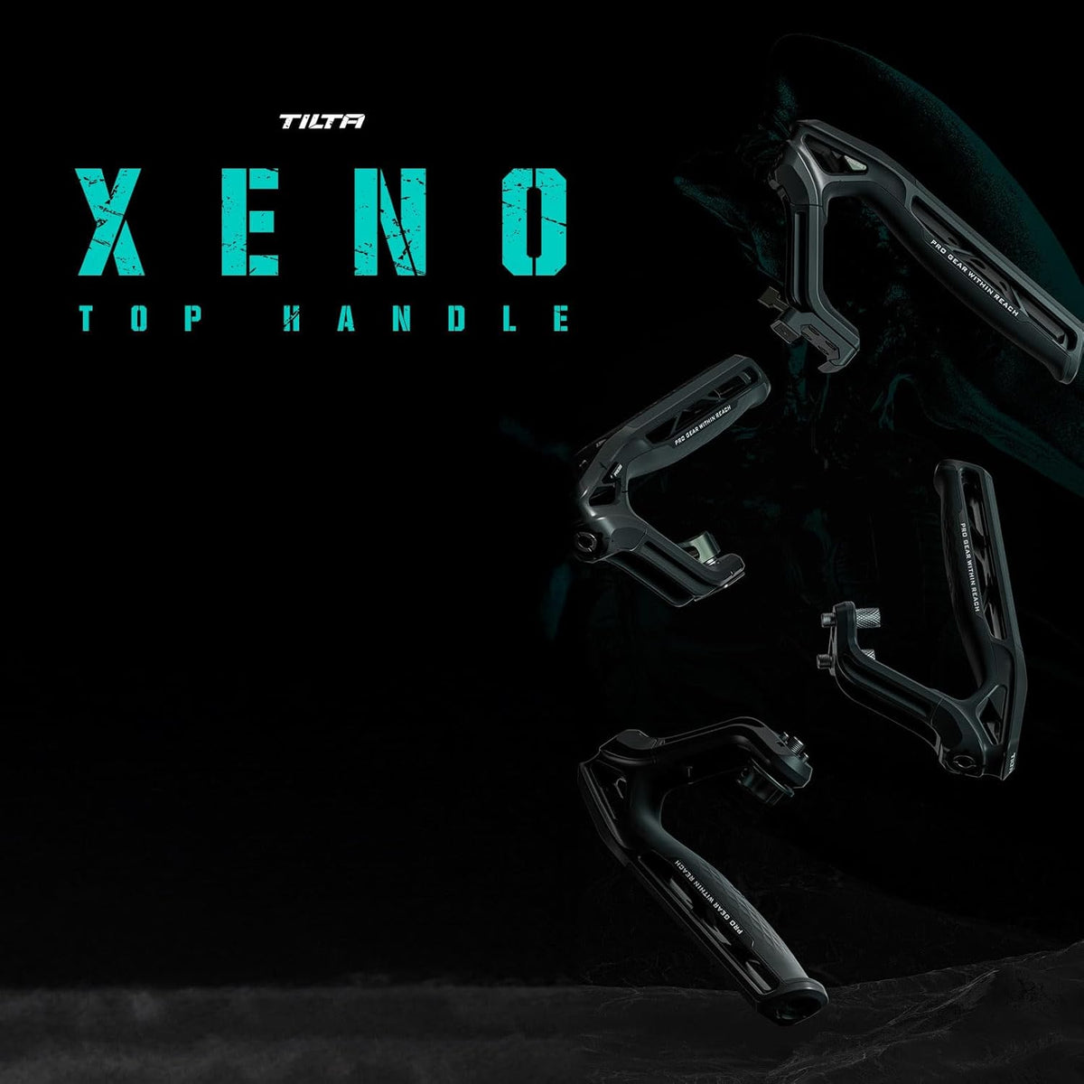 Tilta Xeno Top Handle for Filmmakers & Cameras- Black | Aluminum Alloy and Silicone Build | 1/4″-20 Threads w/Locating Points | Safety Release Pin | Comfortable Handling (1/4"-20 w/Locating Pins)
