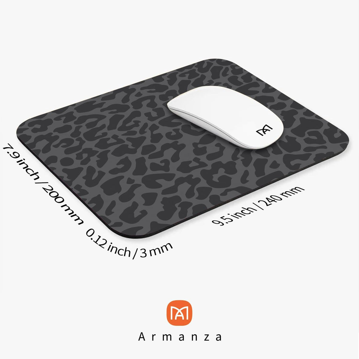 Square Mouse Pad Black Leopard,Personalized Premium-Textured Custom Mouse Mat Design,Washable Mousepad Cloth,Non-Slip Rubber Base Computer Mouse Pads for Wireless Mouse