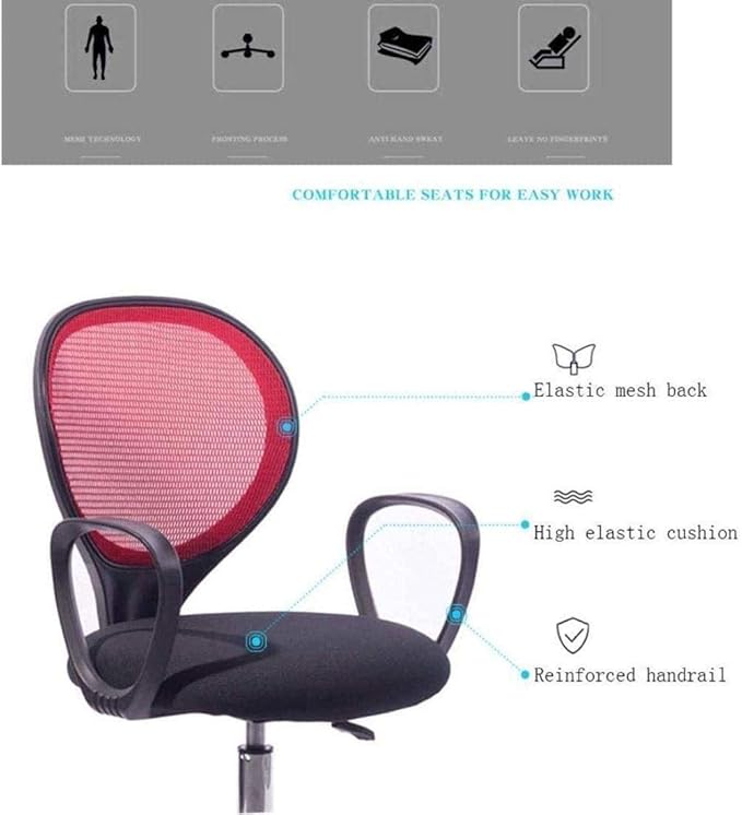 Office Chair Gaming Chair Computer Chair Ergonomic Round Back Office Chair Staff Student Dormitory Computer Seat Home Mesh Lifting Chair Backrest Rotating Chair (Color : D)