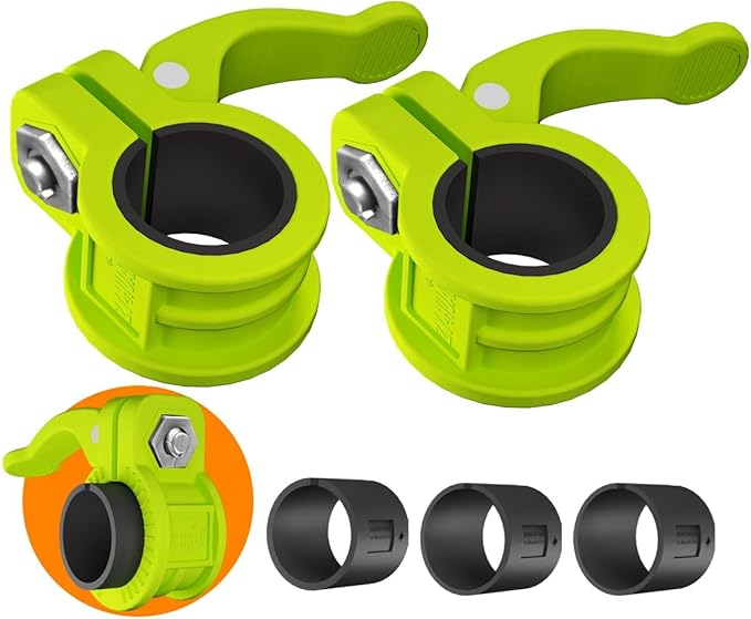 ZY-HUAN 1 Inch Barbell Clips, Adjustable Barbell Collars 23–30mm, Weight Clips for Dumbbells, Nylon Clamps with 6 Inserts