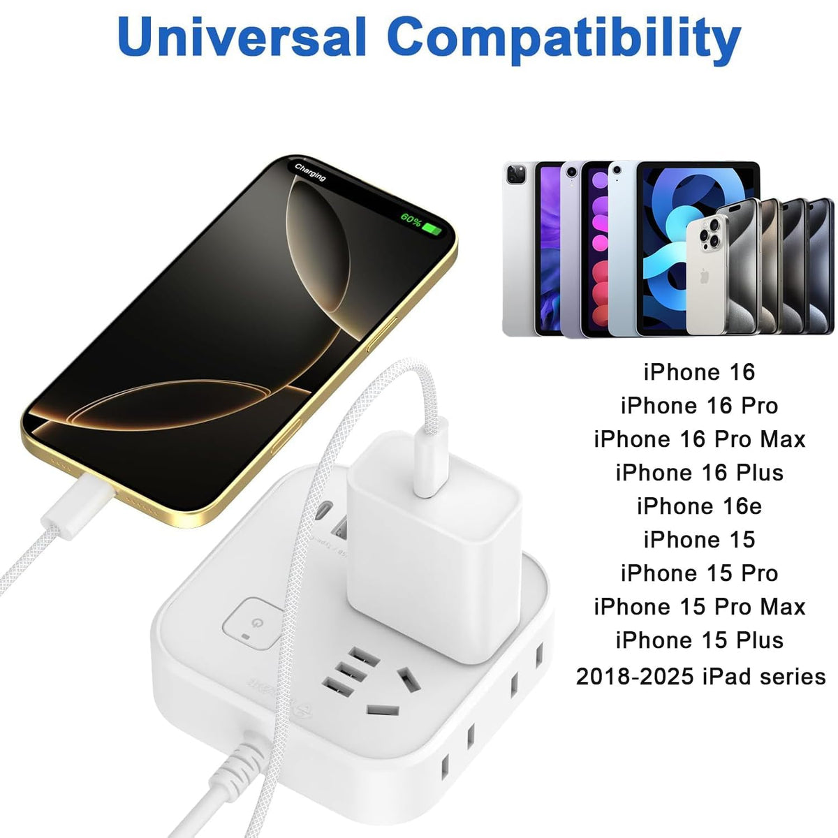 iPhone 16 Charger Fast Charging,iPad USB C Fast Charger & 2Pack 3FT Type C USBC to C Woven Cable Cord for Apple iPhone 16/16e/16 Pro/16 Pro Max/iPhone 15 Plus,i-Pad Pro13/12.9/11inch,11th/A16Air,Mini