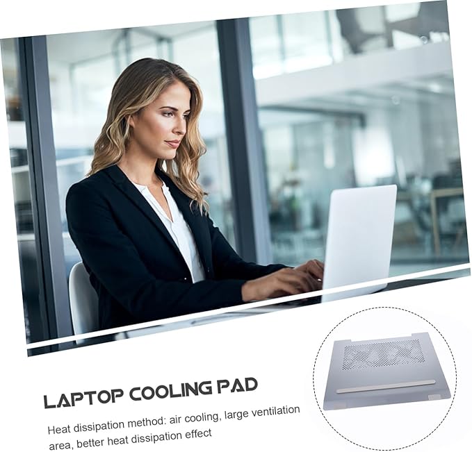 COHEALI Laptop Cooling Pad with Dual Quiet Fans Aluminum Ventilated Stand for Laptops Up to Ergonomic Height for Posture Support USB Powered Cooler with RGB Light Effects
