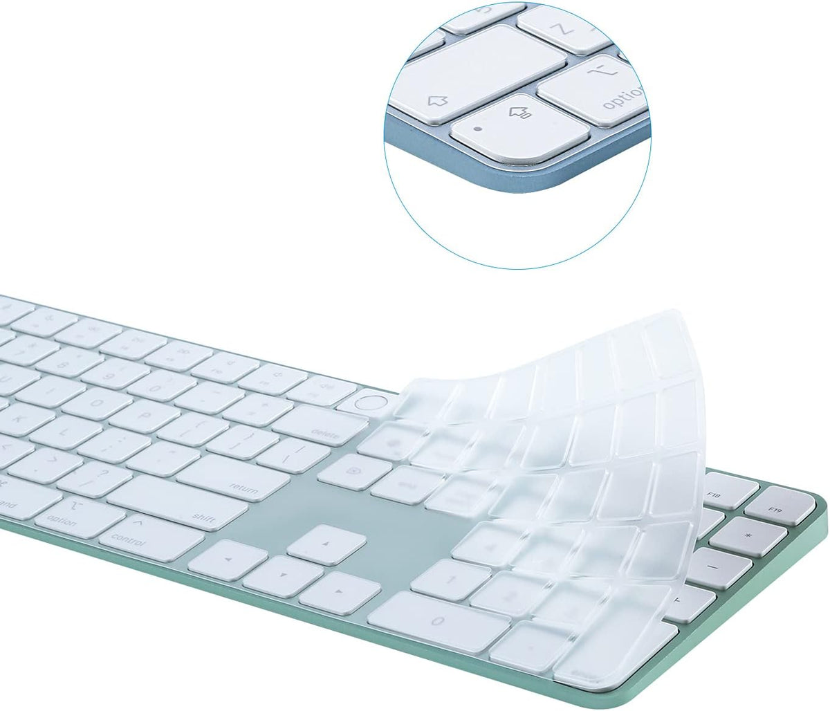 [Not for 2024 Release A3119] Keyboard Cover for iMac Magic Keyboard (Model A2520, Touch ID, with Numeric Key) - Ultra Thin, Protective and Clear Keyboard Cover Protector Skin