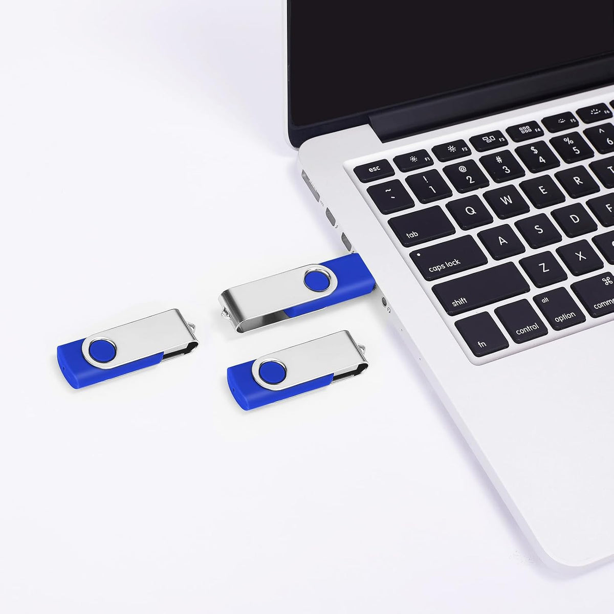 20PCS 4GB Bulk Flash Drives EASTBULL USB 2.0 Metal 4GB Flash Drive Bulk Thumb Drive Pack Swivel USB Drives Pack (Blue 20Pack)