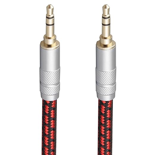 Primeda Audiophile High Purity Copper Aux Audio Cable 3.5mm Male to 3.5mm Male Audio Auxiliary Cord Gold-Plated Stereo HiFi Adapter Cable (Straight to Straight, 3.2ft/1m)