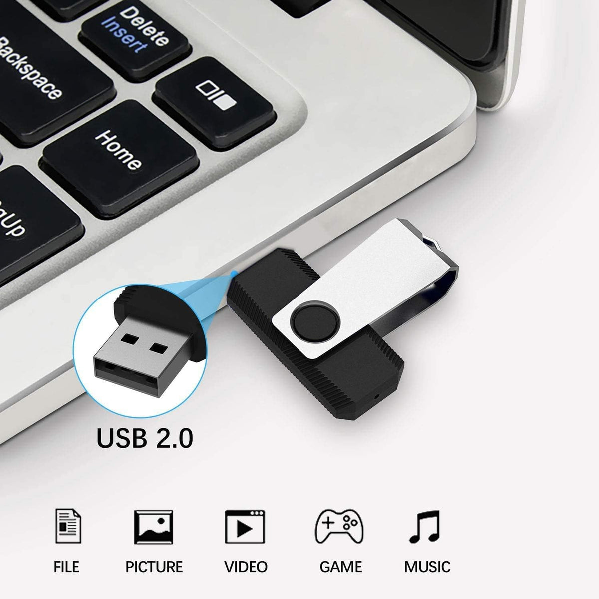 Aiibe 32 GB Flash Drive 10 Pack Bulk 32GB USB Flash Drives 2.0 USB Stick Thumb Drive 32GB 32G USB Drive Pack, Black