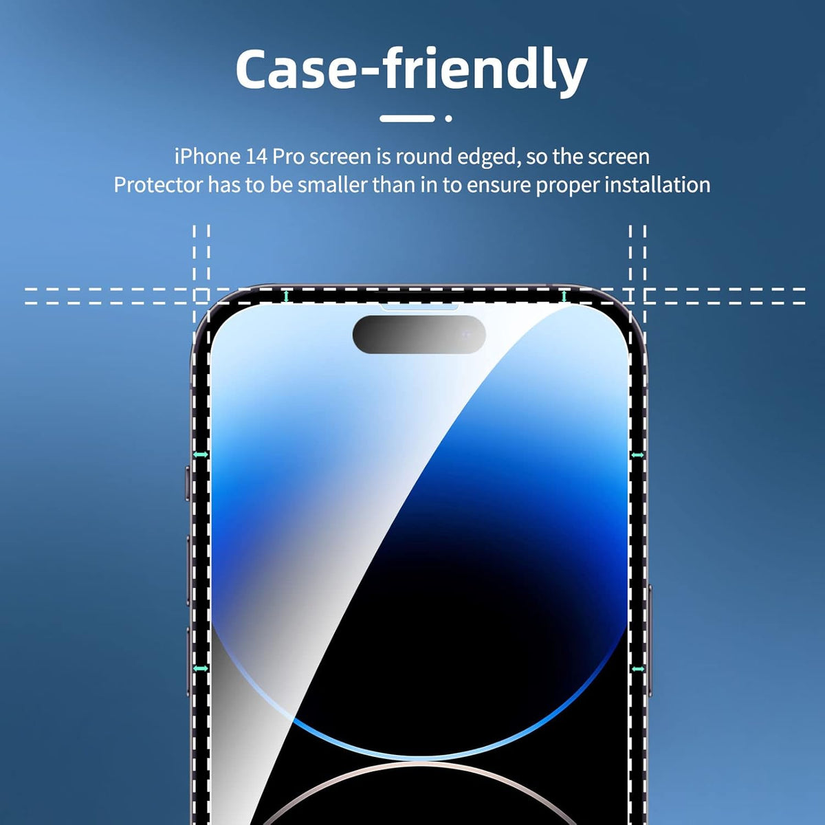 NEW'C 3 Pack Designed for iPhone 14 Pro Screen Protector (6.1"), Enhanced Tempered Glass Protection, Case Friendly Anti Scratch Bubble Free Ultra Resistant