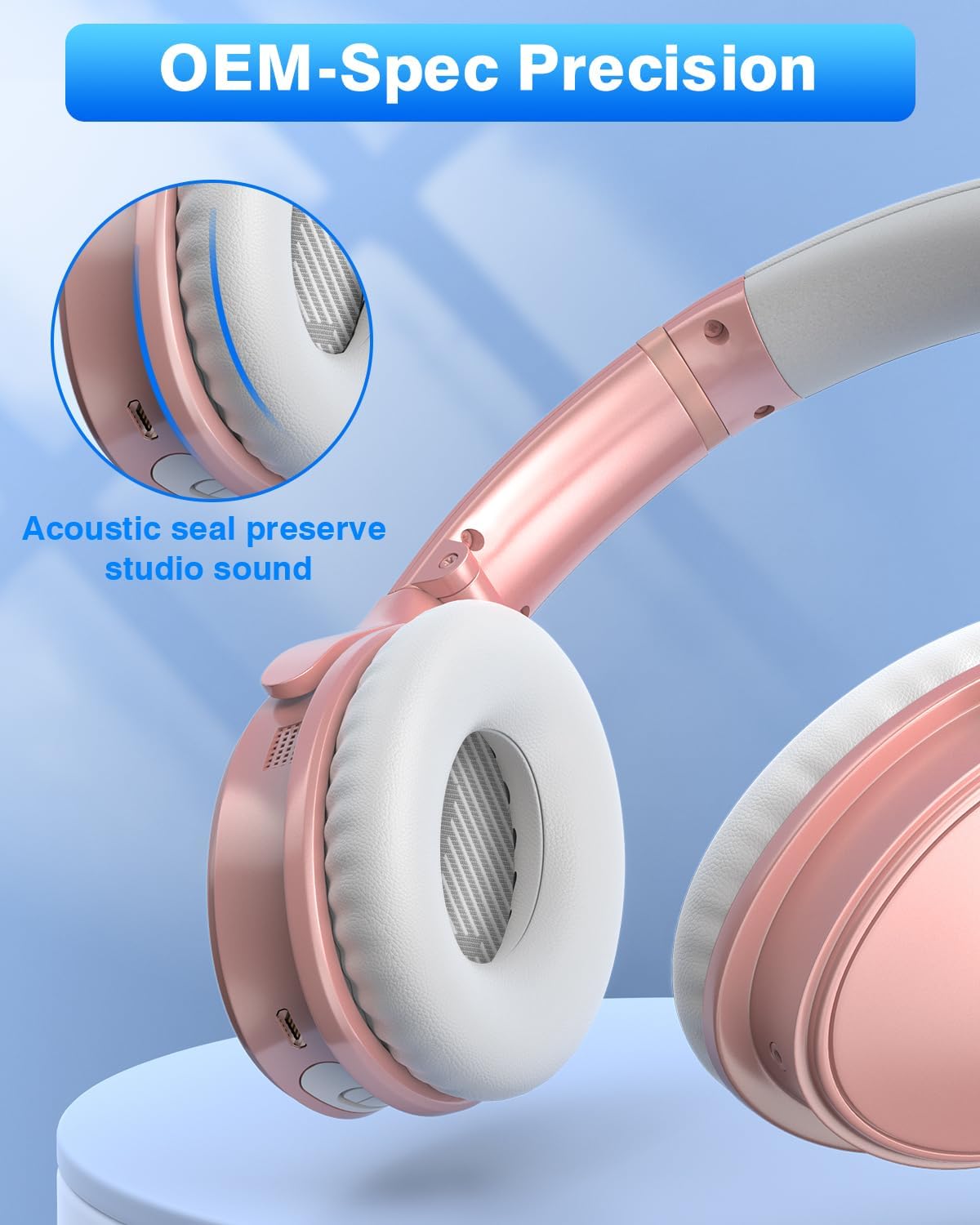 Link Dream Ear Pads for Bose Quiet Comfort 35 Soft Protein Leather Replacement Earpads Ear Cushions Ear Pad for Bose QC 35/25 / 15 QC2 / Ae2 / Ae2i / Ae2W / Sound Link/Sound True (White)