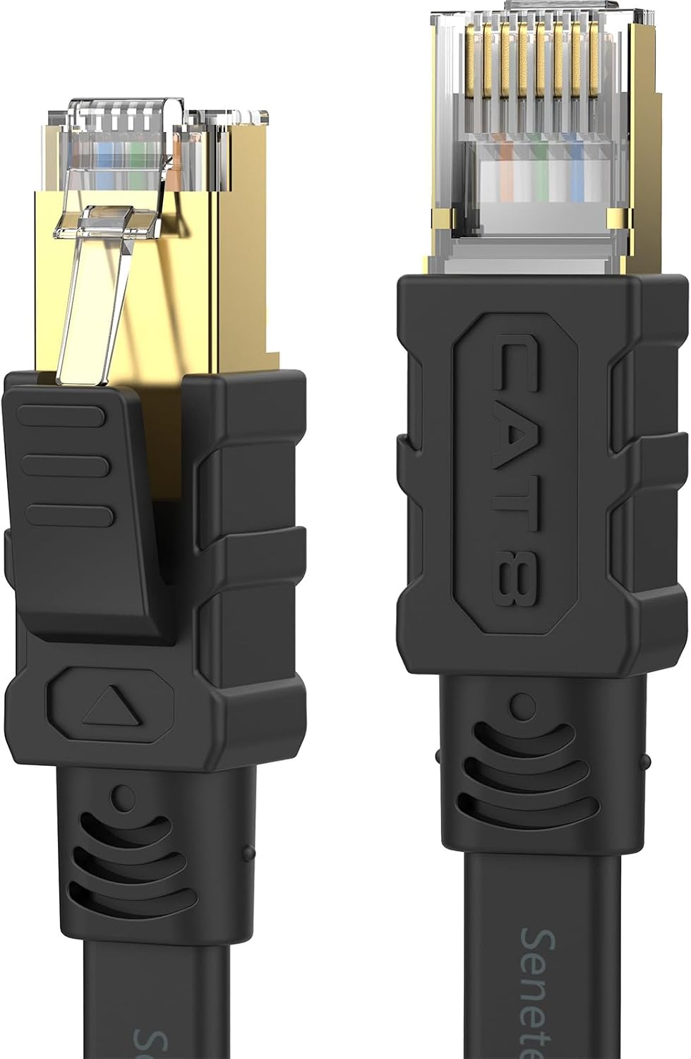 8 100FT, 40Gbps 2000Mhz RJ45 PS5/4/3, Senetem Cat Ethernet Cable High Speed Flat Internet Network Patch Cord, Shielded